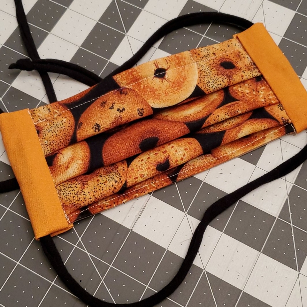 Drawstring Cotton Face Mask Brown Bagels